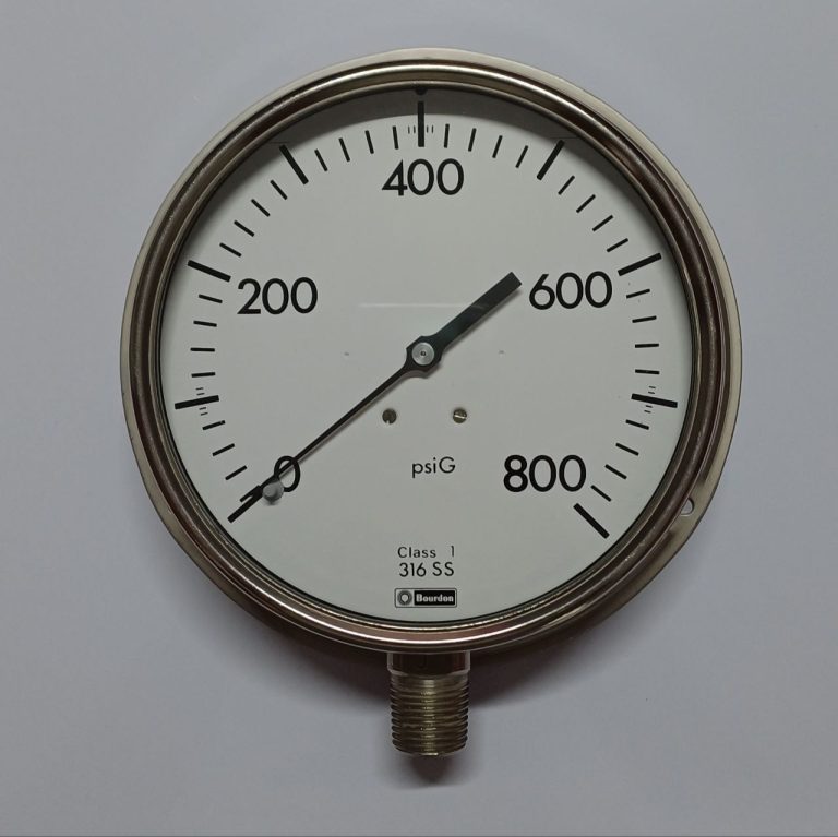 گیج فشار صفحه 16 سانت 800 psi بوردون (Bourdon)