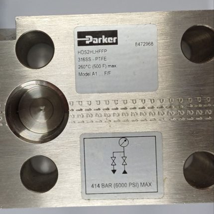 منیفولد دو راهه Parker مدل HDS2HLHFFP استیل 316SS فشار 6000 PSI