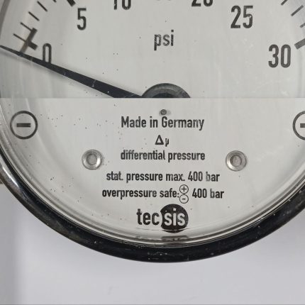 گیج اختلاف فشار Tecsis ساخت آلمان رنج 0 تا 30 PSI صفحه 80 میلی‌متر Differential Pressure Gauge