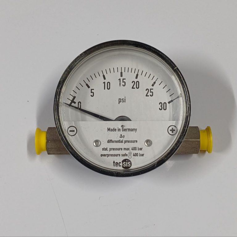 گیج اختلاف فشار Tecsis ساخت آلمان رنج 0 تا 30 PSI صفحه 80 میلی‌متر Differential Pressure Gauge