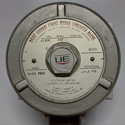سوئیچ اختلاف فشار UE مدل J110K-457 رنج 0 تا 30 PSID