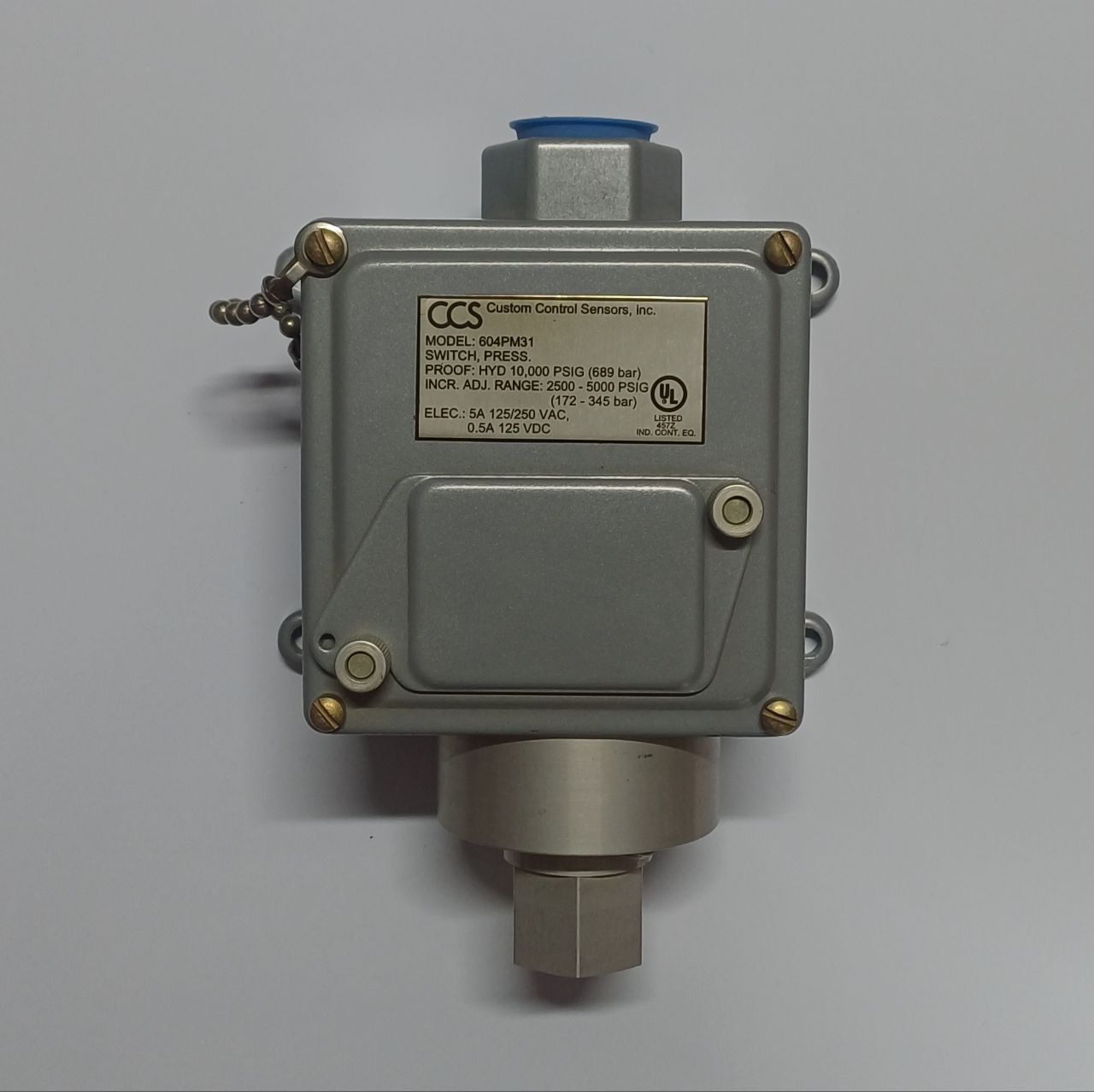 سوییچ فشار CCS مدل 604PM31 سوییچ فشار CCS مدل 604PM31 برای کنترل فشار بالا در سیستمهای صنعتی