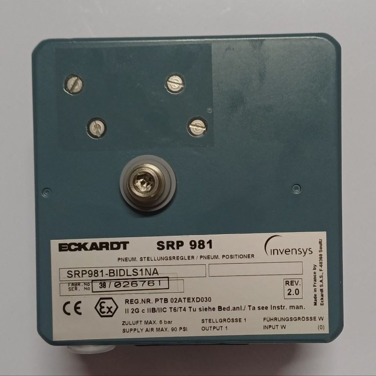 پوزیشنر پنوماتیکی Eckardt مدل SRP981 برای شیر کنترلی با سیگنال 3 تا 15 PSI