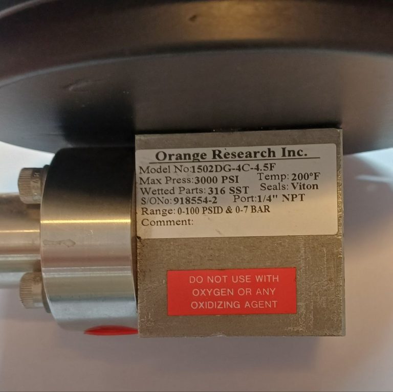 گیج اختلاف فشار Orange Research مدل 1502DG با رنج 0 تا 100 PSI