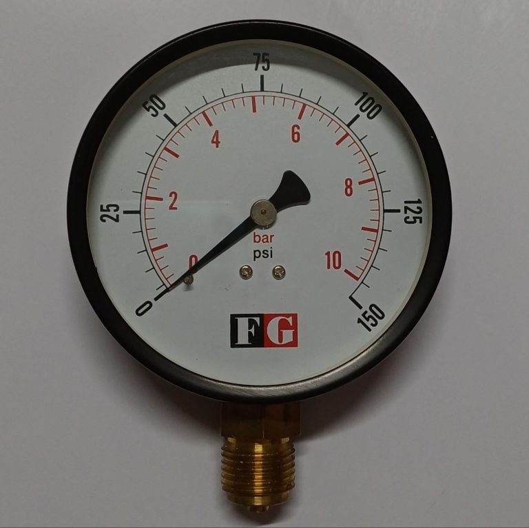 گیج فشار صفحه 10 سانت 10 بار اتصال 1/2 FG
